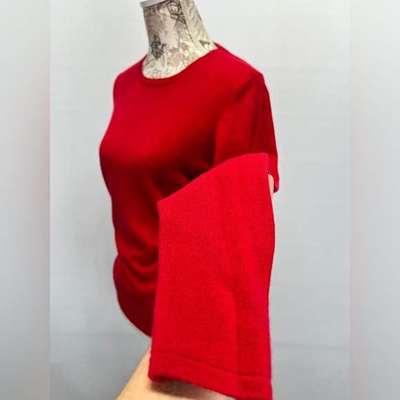MADISON STUDIO Red 💯 Cashmere crew neck sweater size XL - Picture 4 of 12